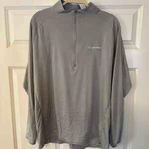 Peter Millar x TaylorMade Light Gray Quarter-Zip Pullover